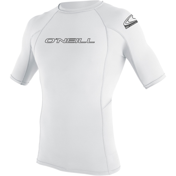 2026 O'Neill Basic Skins Short Sleeve Crew Rash Vest 3341 - White